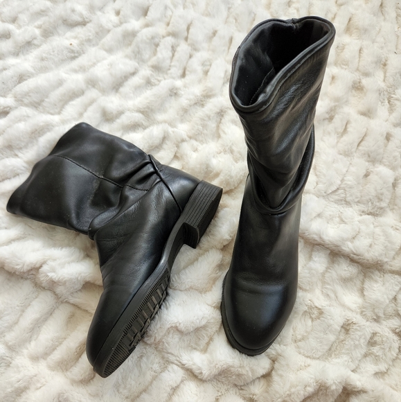 Vintage size 7 Narrow Leather Slouchy Dexter Hipster Boots Shoes - Picture 3 of 6